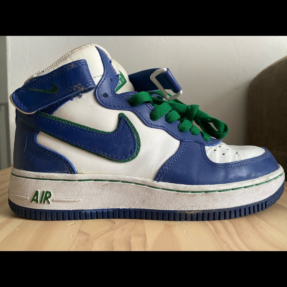 Retro Air Force one mid blue white green